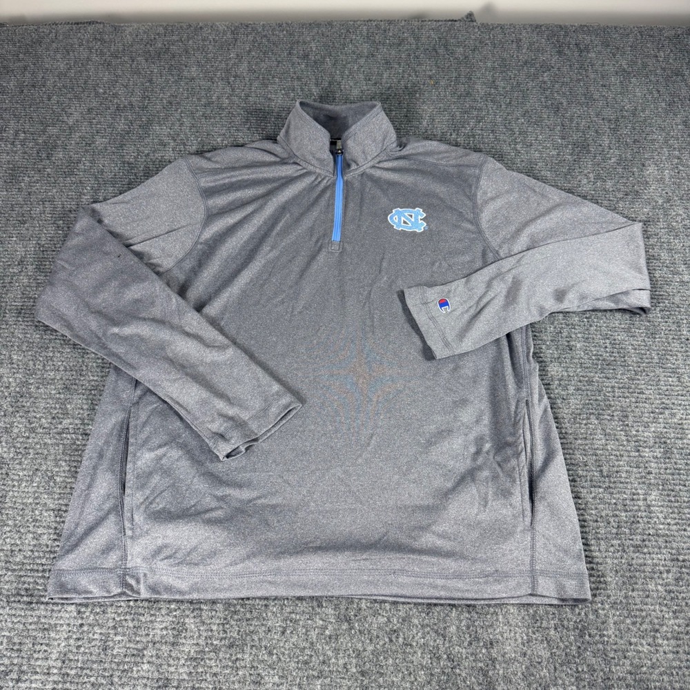 Champion Mens UNC Tar Heels Quarter Zip Pullover Gray Heather XL University NC - Picture 3 of 11